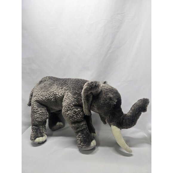 Magnussen Home RARE Gray Elephant Realistic Plush Stuffed Animal Toy Home Decor - Picture 1 of 16